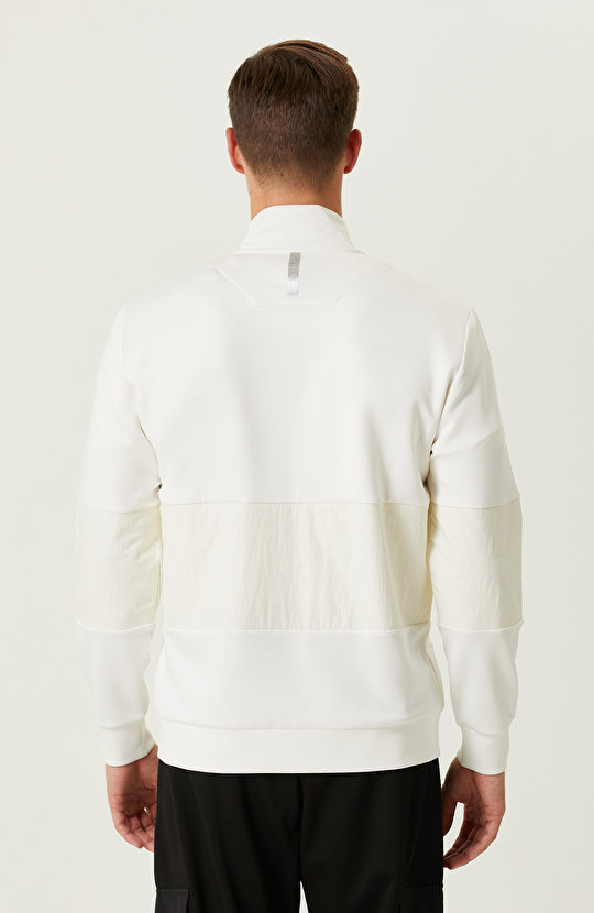 N-Tech Ekru Fermuarlı Sweatshirt