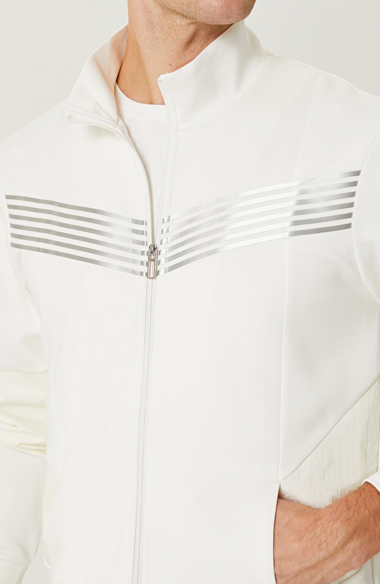 N-Tech Ekru Fermuarlı Sweatshirt