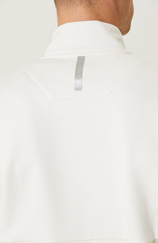 N-Tech Ekru Fermuarlı Sweatshirt
