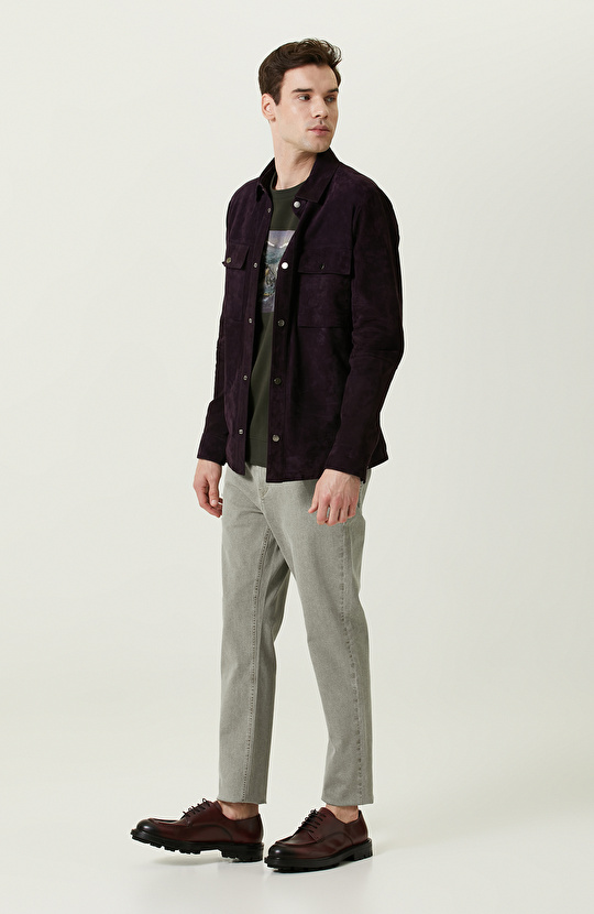 Nakışlı Haki Bisiklet Yaka Sweatshirt