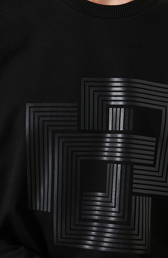 N-Tech Siyah Baskılı Sweatshirt