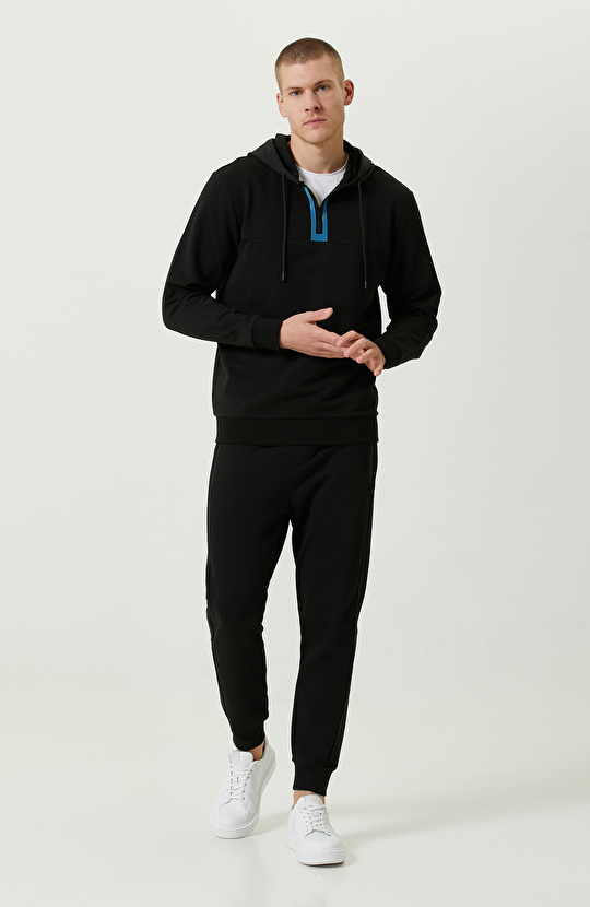 N-Tech Siyah Kapüşon Yaka Sweatshirt