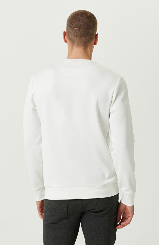 N-Tech Ekru Bisiklet Yaka Sweatshirt