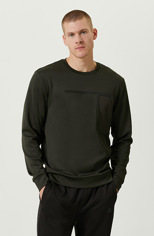 N-Tech Haki Bisiklet Yaka Sweatshirt