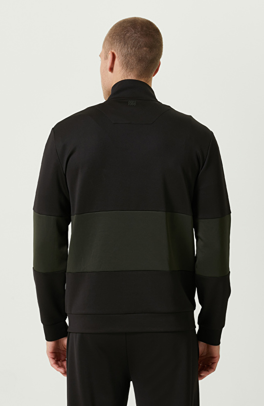 N-Tech Yan Cepli Siyah Dik Yaka Sweatshirt