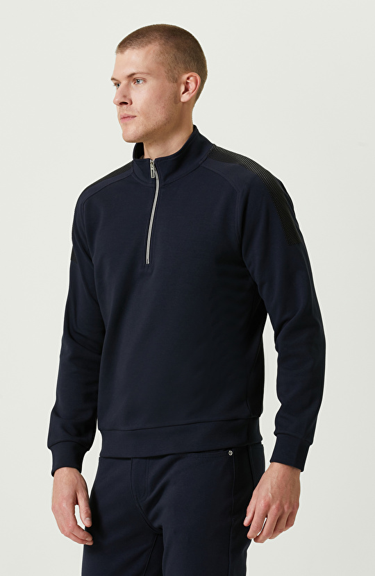 N-Tech Dik Yaka Lacivert Sweatshirt