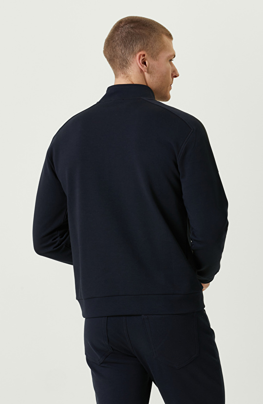 N-Tech Dik Yaka Lacivert Sweatshirt