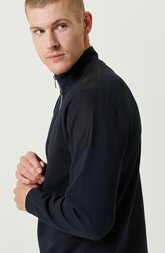 N-Tech Dik Yaka Lacivert Sweatshirt