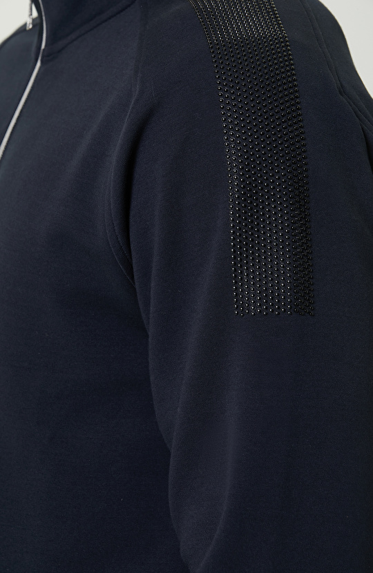 N-Tech Dik Yaka Lacivert Sweatshirt
