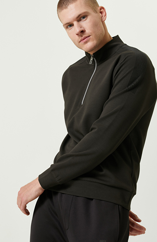 N-Tech Dik Yaka Haki Sweatshirt