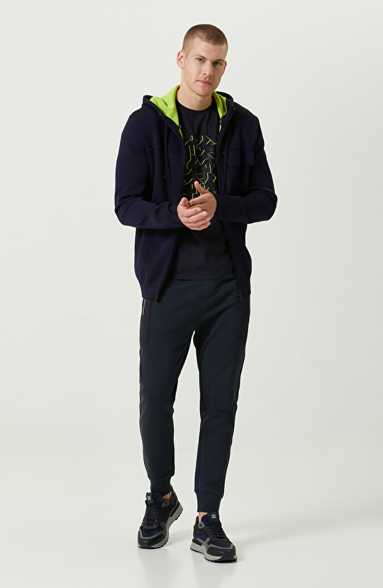 N-Tech Lacivert Kapüşon Yaka Triko Mont