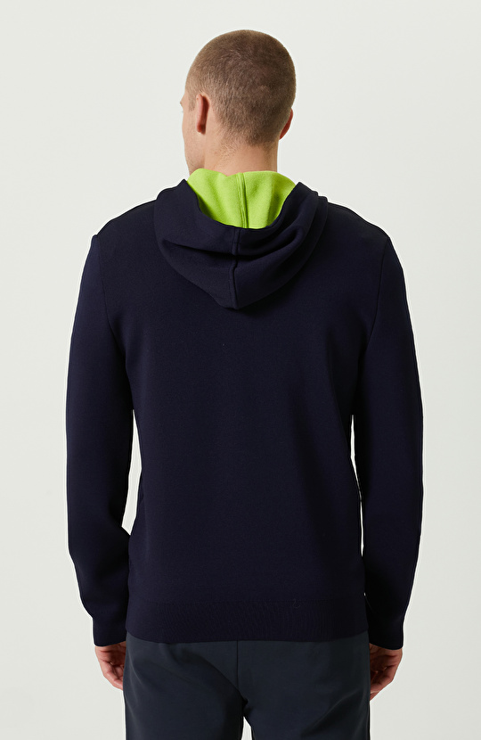 N-Tech Lacivert Kapüşon Yaka Triko Mont