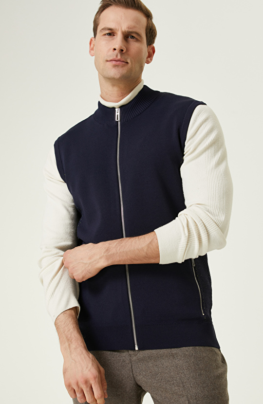 Lacivert Triko Yelek