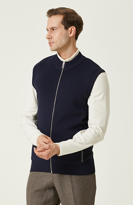 Lacivert Triko Yelek