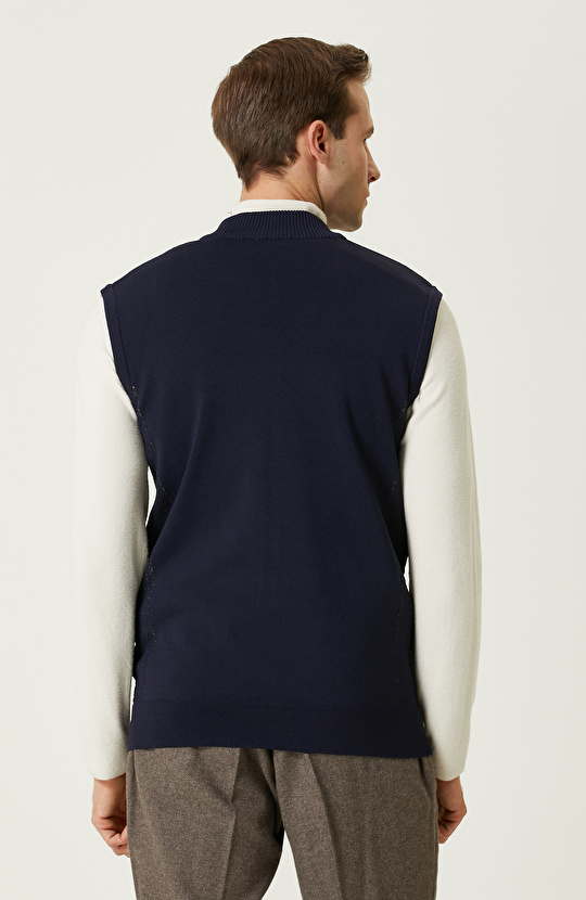 Lacivert Triko Yelek