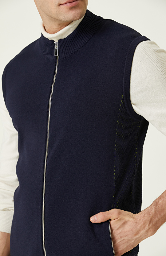 Lacivert Triko Yelek