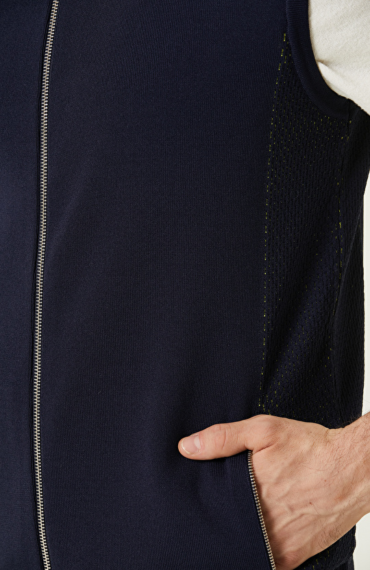 Lacivert Triko Yelek