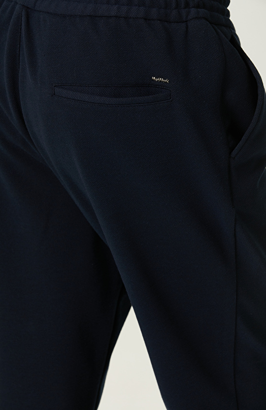 Duble Paça Bağcıklı Lacivert Eşofman Altı