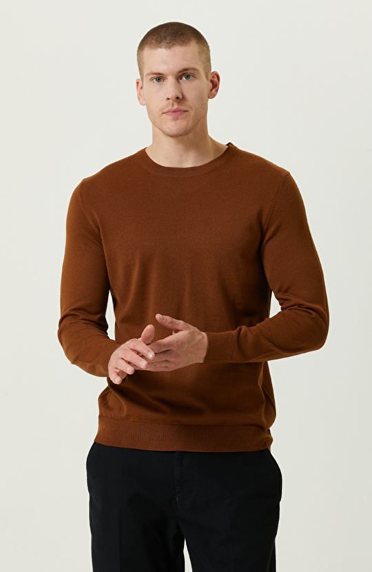 Karamel Bisiklet Yaka Triko Kazak