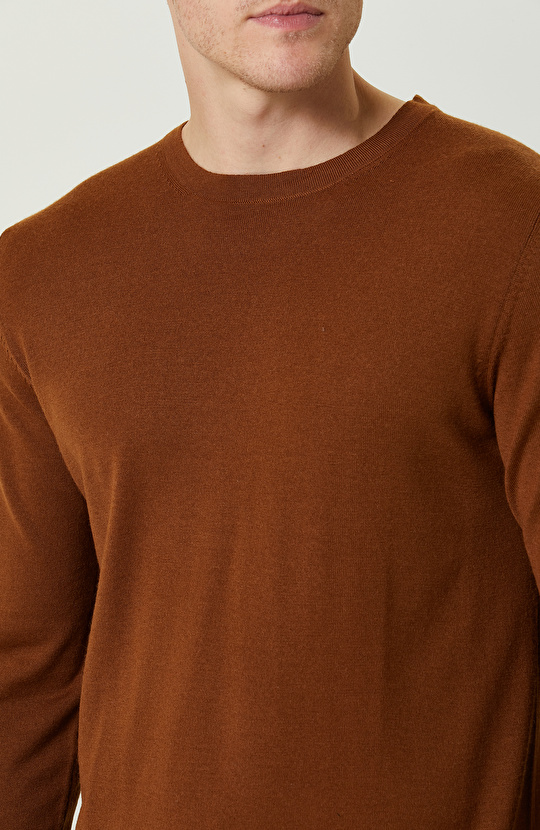 Karamel Bisiklet Yaka Triko Kazak