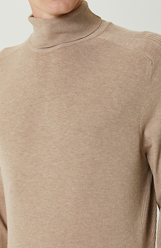 Bej Balıkçı Yaka Kazak