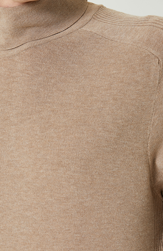 Bej Balıkçı Yaka Kazak