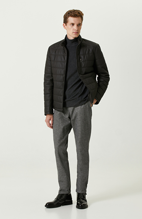 Antrasit Balıkçı Yaka Kazak