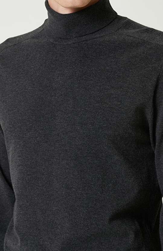 Antrasit Balıkçı Yaka Kazak