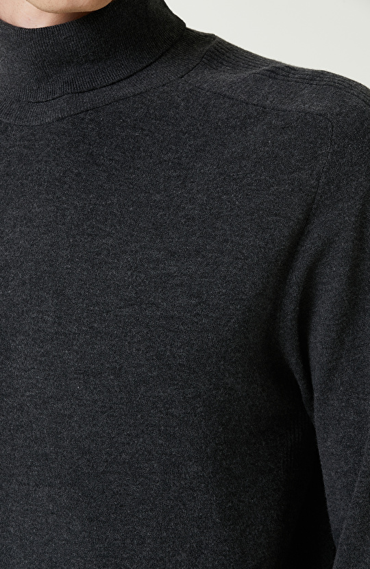 Antrasit Balıkçı Yaka Kazak