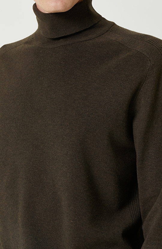 Haki Balıkçı Yaka Kazak