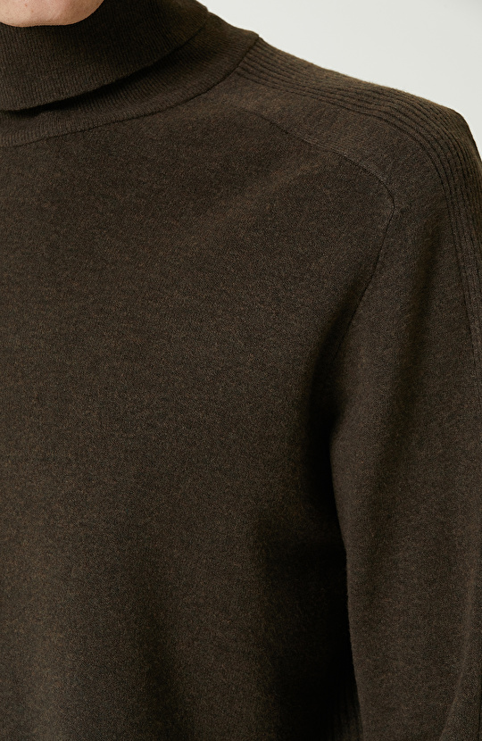 Haki Balıkçı Yaka Kazak