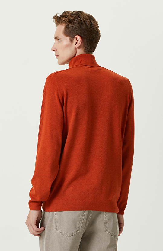 Turuncu Balıkçı Yaka Kazak