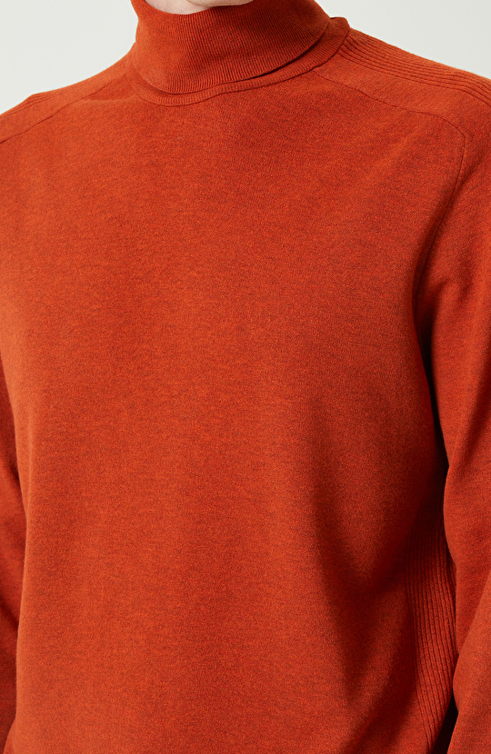 Turuncu Balıkçı Yaka Kazak