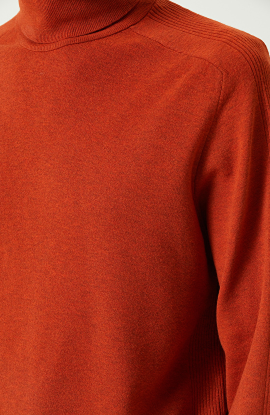 Turuncu Balıkçı Yaka Kazak