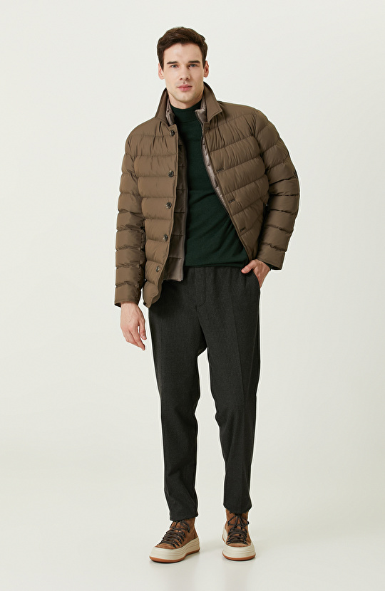 Yeşil Balıkçı Yaka Triko Kazak