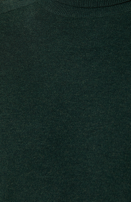 Yeşil Balıkçı Yaka Triko Kazak