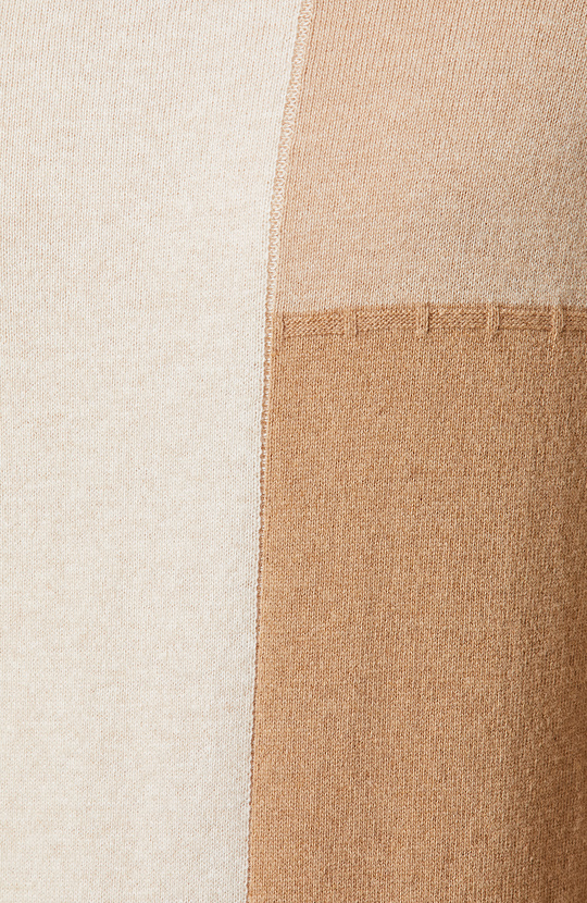 Camel Ekru Renk Bloklu Kazak