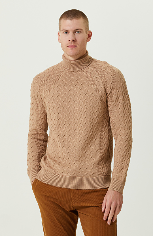 Camel Balıkçı Yaka Kazak Camel Balıkçı Yaka Kazak