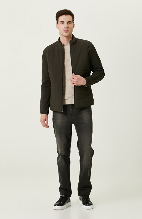 Bej Desenli Triko Kazak