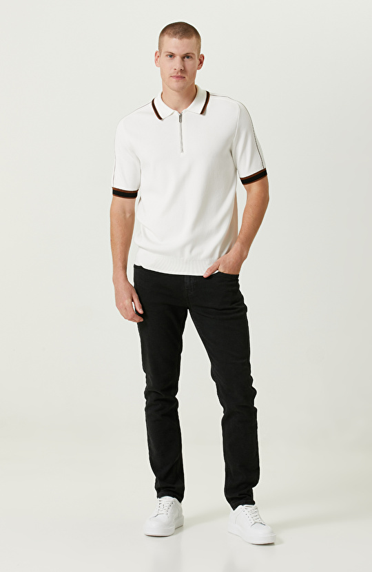 Ekru Polo Yaka Kazak