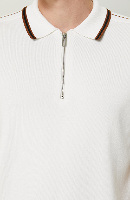 Ekru Polo Yaka Kazak