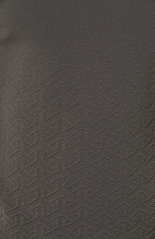 Vizon Kısa Kollu Jakarlı Triko Kazak