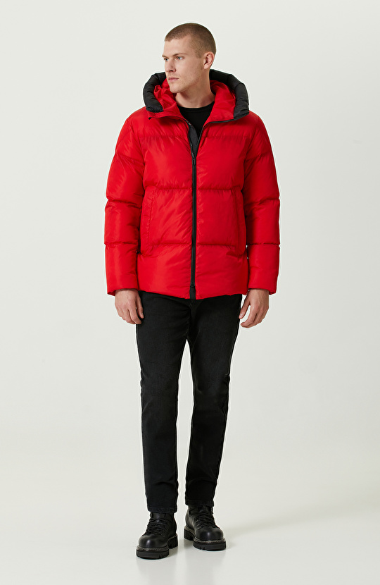 N-Tech Baskı Detaylı Kırmızı Mont