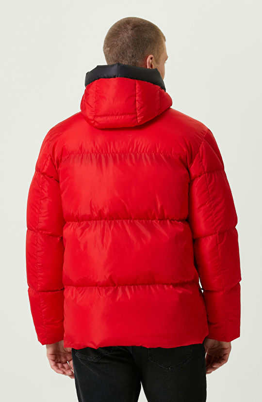 N-Tech Baskı Detaylı Kırmızı Mont