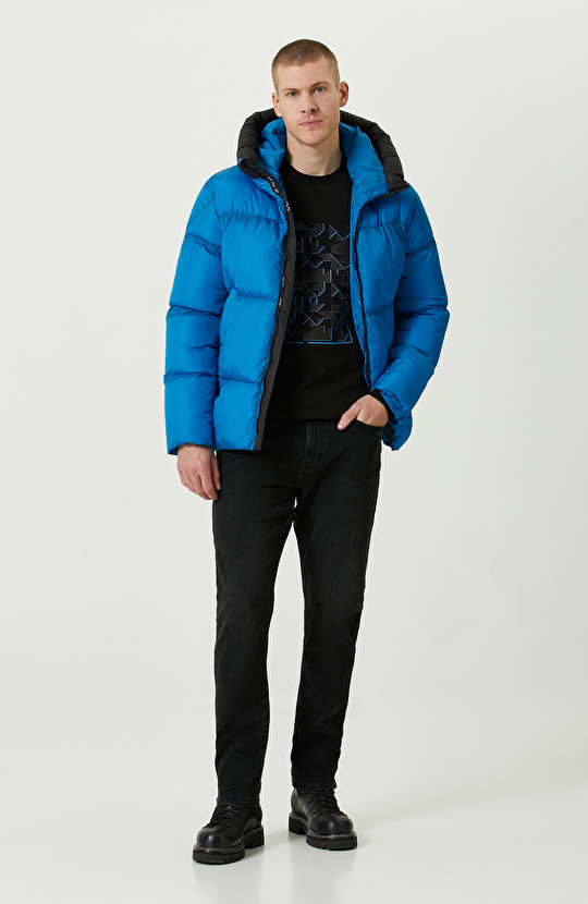 N-Tech Baskı Detaylı Saks Mont