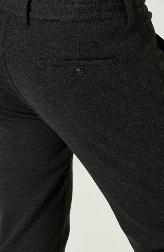 Bağcıklı Orta Bel Siyah Pantolon