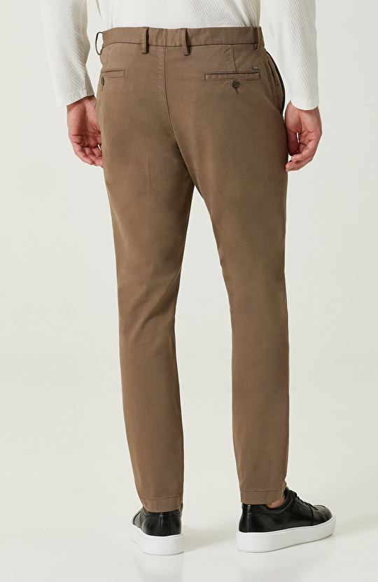 Vizon Yan Cepli Düz Paça Pantolon