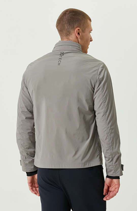 N-Tech Gizli Kapüşon Yaka Gri Mont