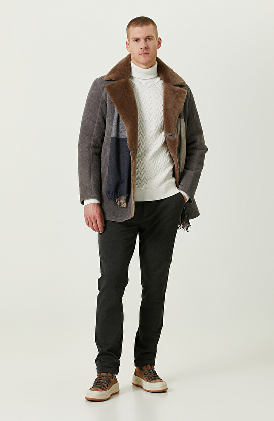 Örme Bağcıklı Antrasit Jogger Pantolon