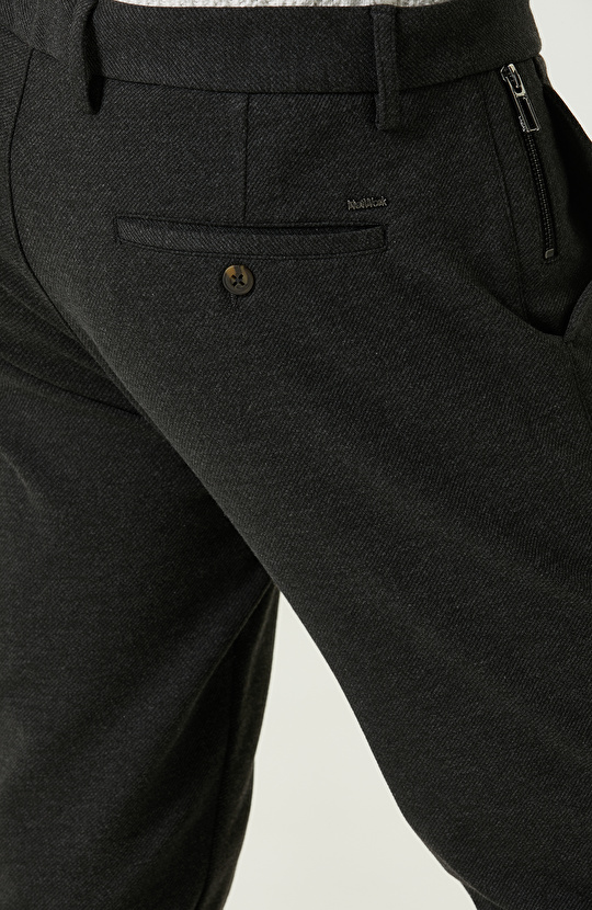 Örme Bağcıklı Antrasit Jogger Pantolon